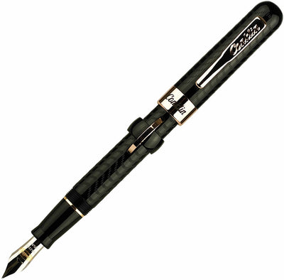 Conklin Mark Twain Crescent Filler Fountain Pen - Black Chase with Rose Gold