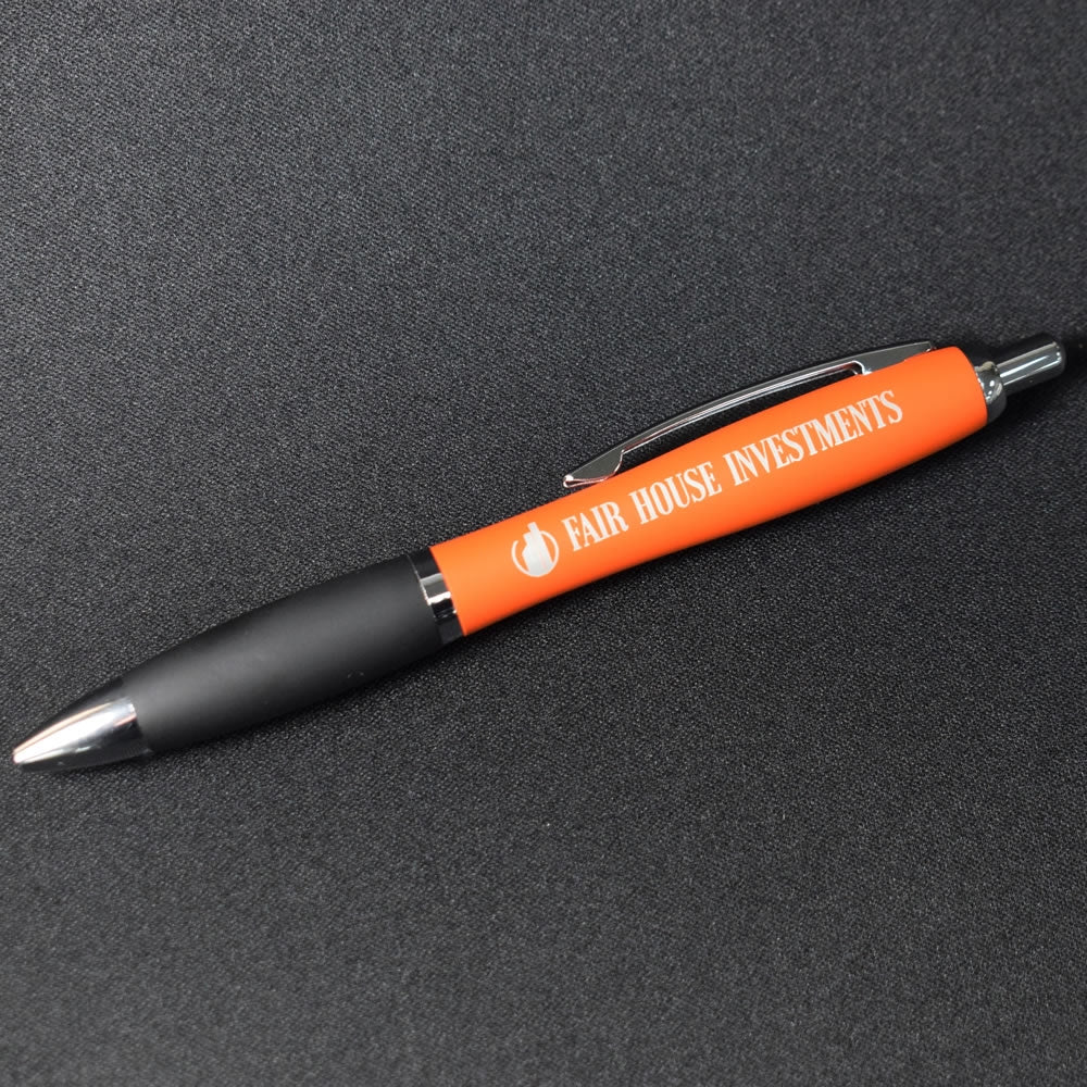 Orange Contour Metal Soft Touch Ballpoint Pen