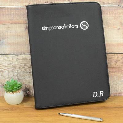 Black A4 Conference Folder With Zip