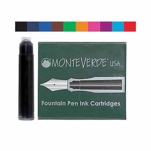 Compatible Fountain Pen Ink Cartridges by Monteverde - 12 Different Colours