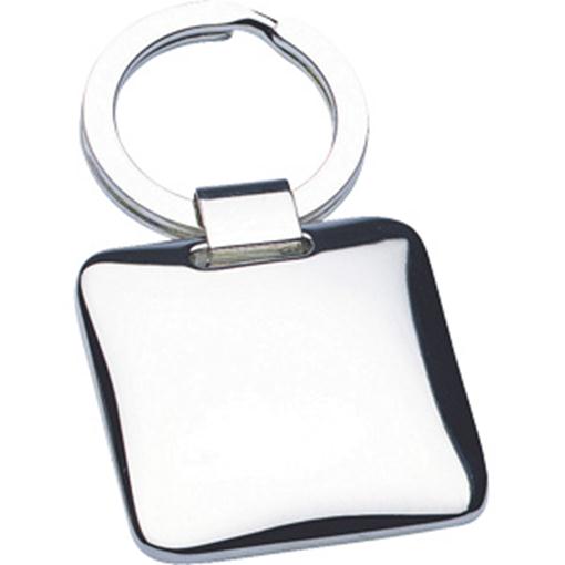 Silver Plated Square Chunky Keyring