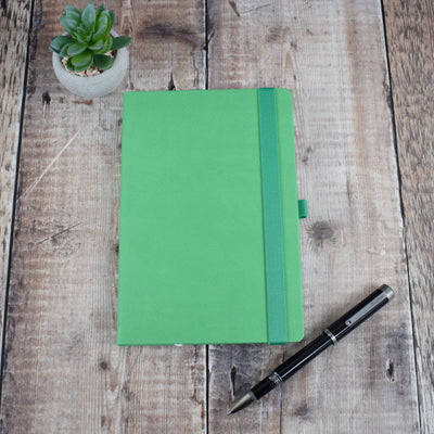 Printed Green Denim Feel Notebook With Logo - Corporate Gift, A5 Journal