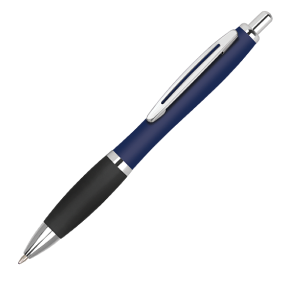 Dark Blue Contour Metal Soft Touch Ballpoint Pen