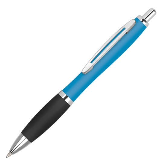 Light Blue Contour Metal Soft Touch Ballpoint Pen