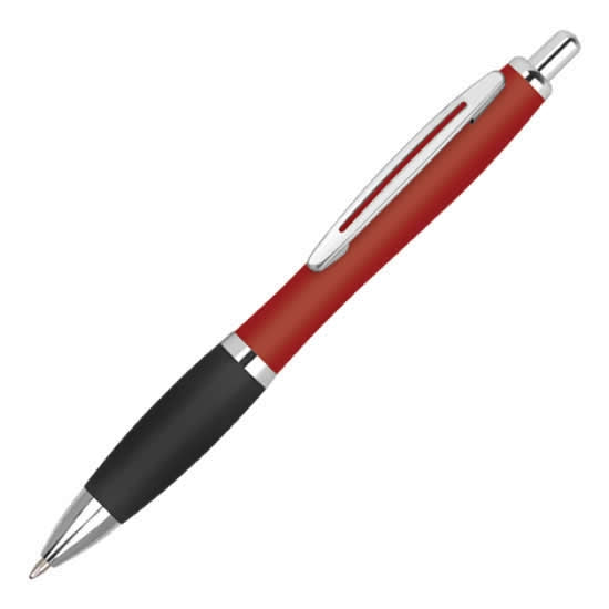 Red Contour Metal Soft Touch Ballpoint Pen