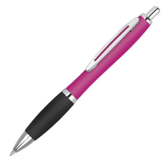Pink Contour Metal Soft Touch Ballpoint Pen