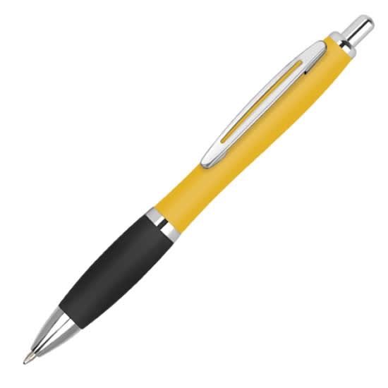 Yellow Contour Metal Soft Touch Ballpoint Pen